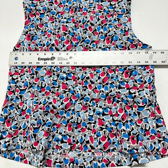 Nine West Top Size 14 Blue Pink White Sleeveless Flowy Loose Fit Vibrant - Picture 4 of 6